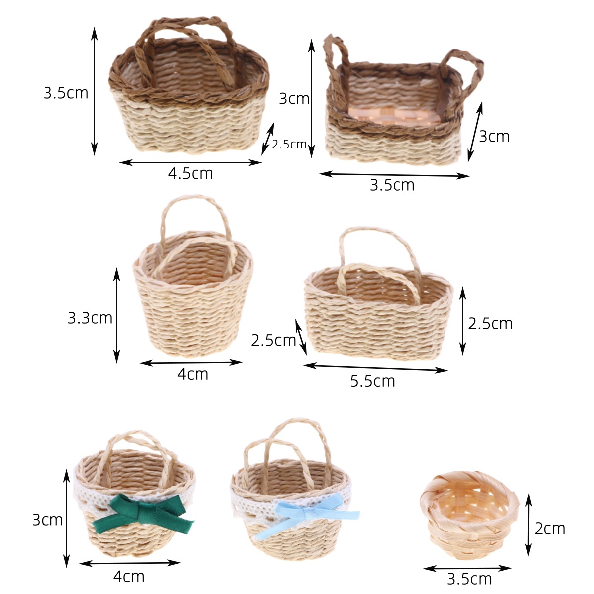 Rattan Plant Basket - 1 szt. Domek dla lalek ręcznie