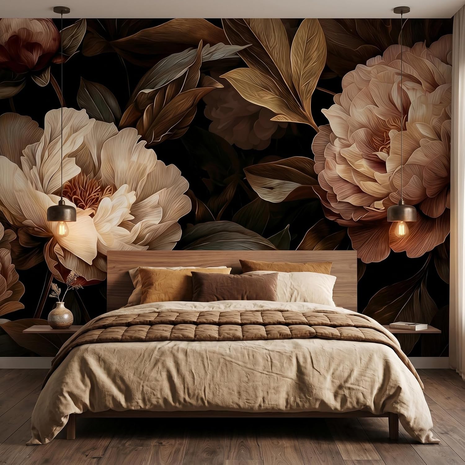 Home Decor Under 100 - Elegancka gobelina z motywem piwonii, kwiatowa