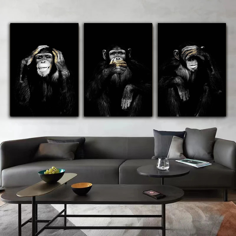 Home Decor Mirror - Zabawny Plakat HD z Małpą na