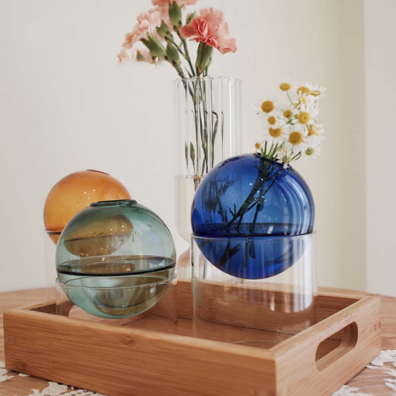 Terrarium Glass Bottle - Mini okrągły wazon na kwiaty Pojemnik
