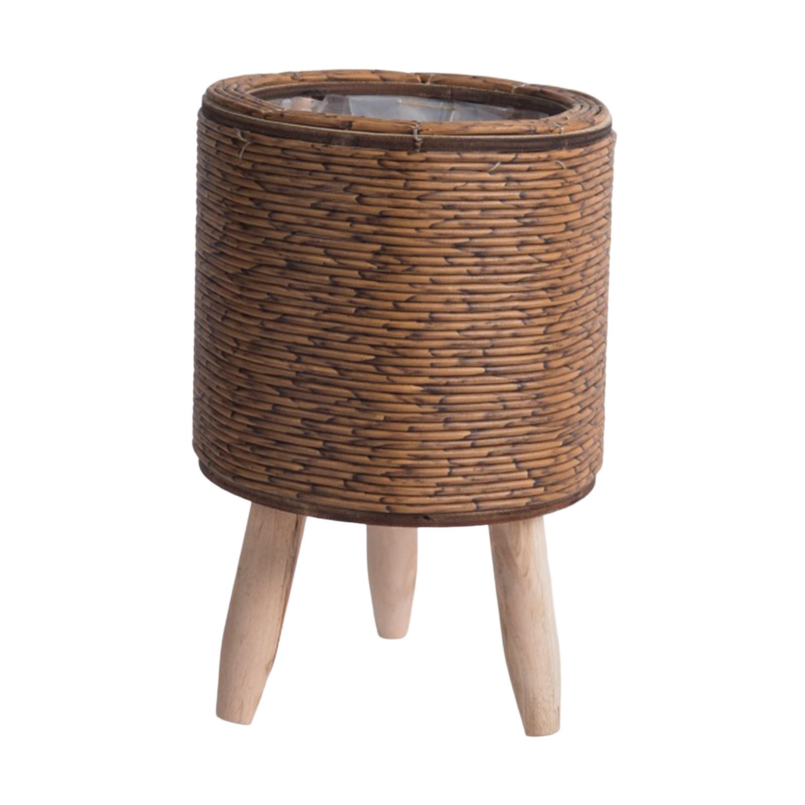 Rattan Plant Basket - 2x Kosz pleciony na nogach do