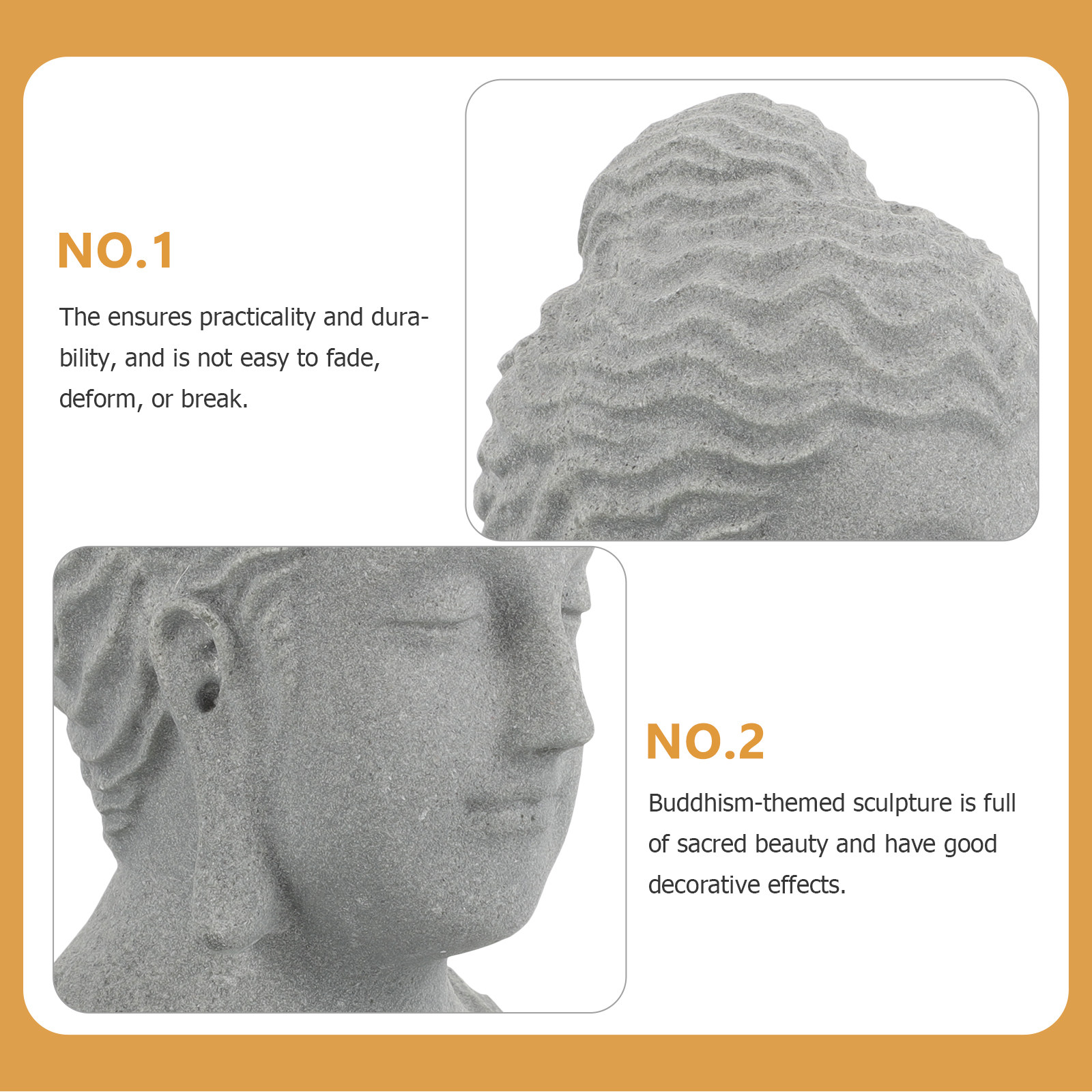 Home Decor Zen - Statua głowy medytującego Buddy do akwarium,