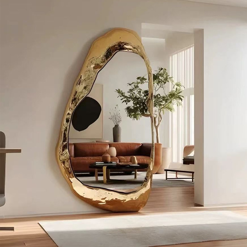 Home Decor Mirror - Owalne nordyckie lustra dekoracyjne, estetyczne złote