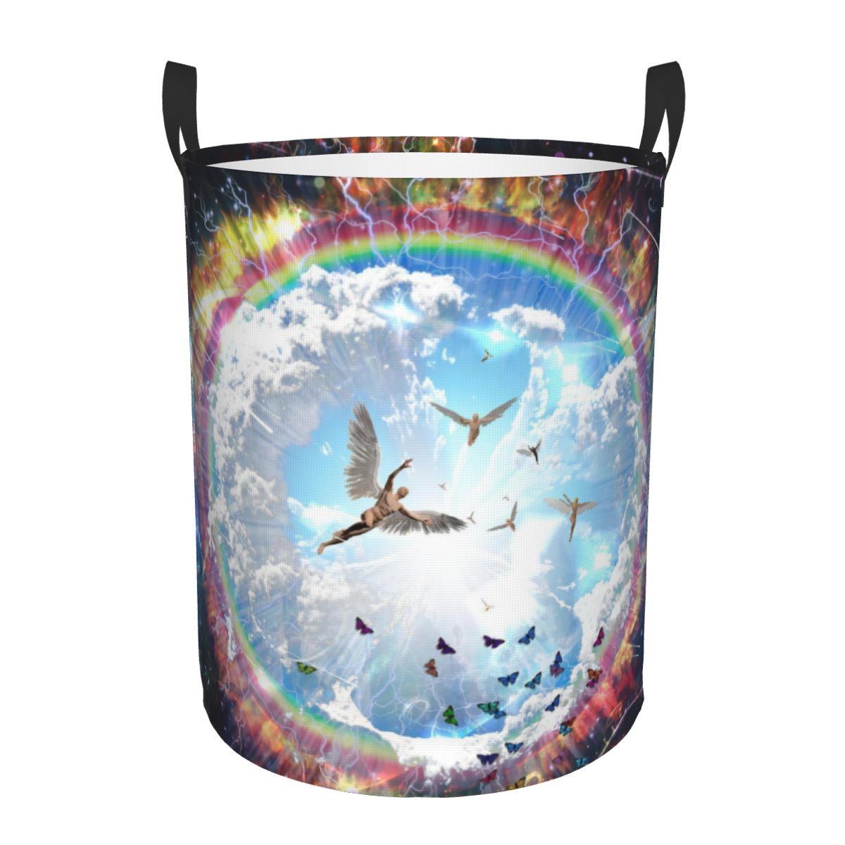 Home Decor Hampers - Okrągły Kosz na Pranie z Motywem