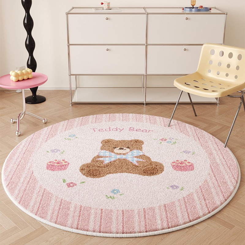 Home Decor Ig - Śliczny Okrągły Salon Dekoracyjny Dywan Różowy