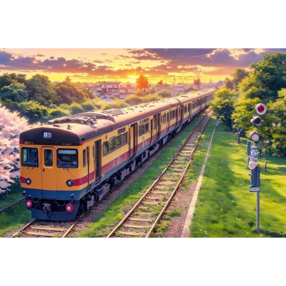 Home Decor Under 500 - Puzzle 500/1000/1200/2000 elementów Pociąg pod zachodem