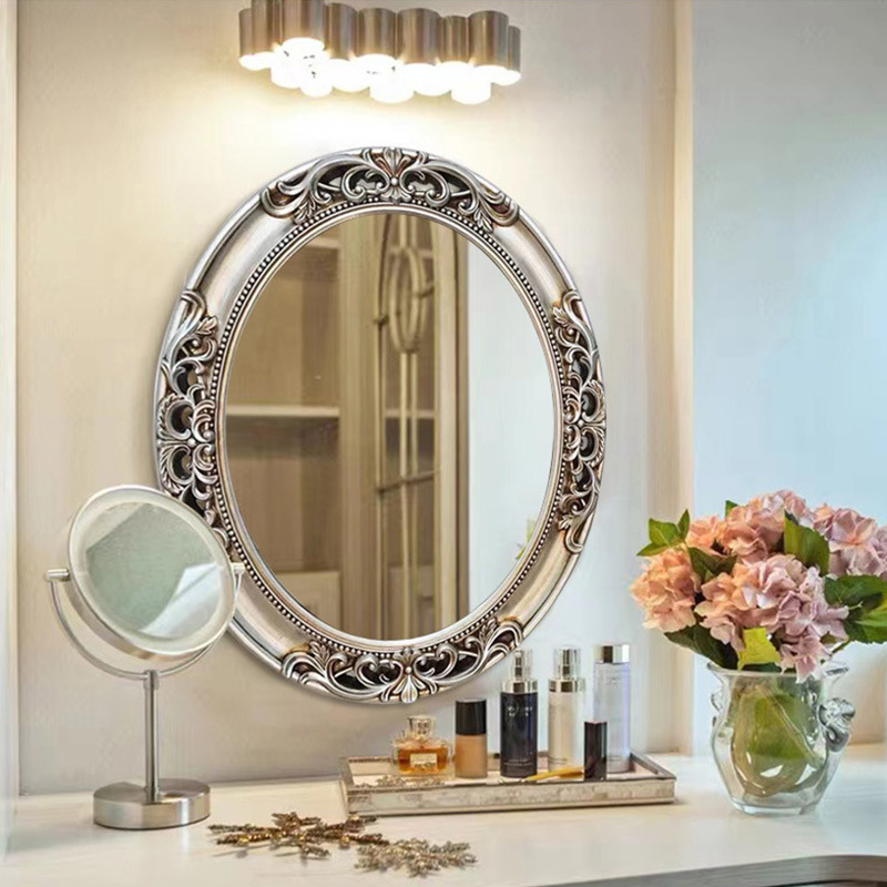 Home Decor Mirror - Europejskie owalne lustro łazienkowe z wycięciem,