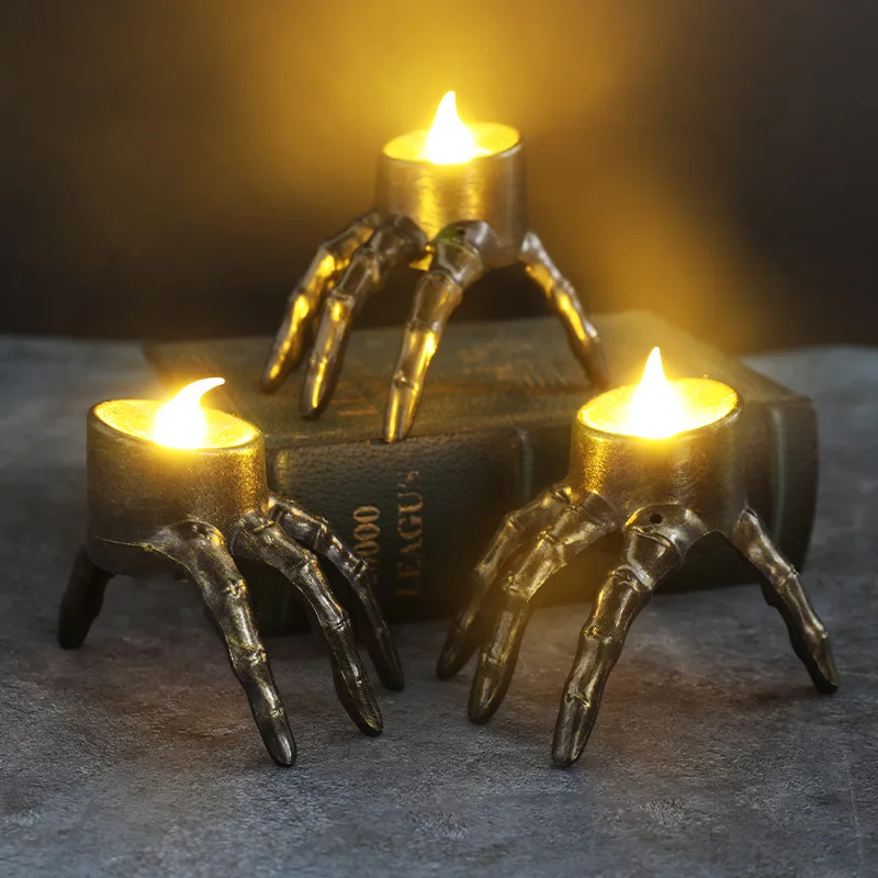 Home Decor Orange - Halloween Break The Arm Skull LED