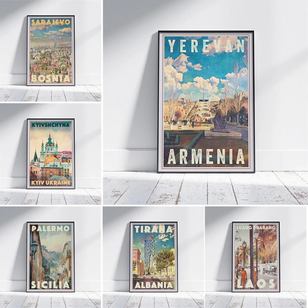 Home Decor Yerevan - Armenia Travel Vintage Yerevan Print Tirana