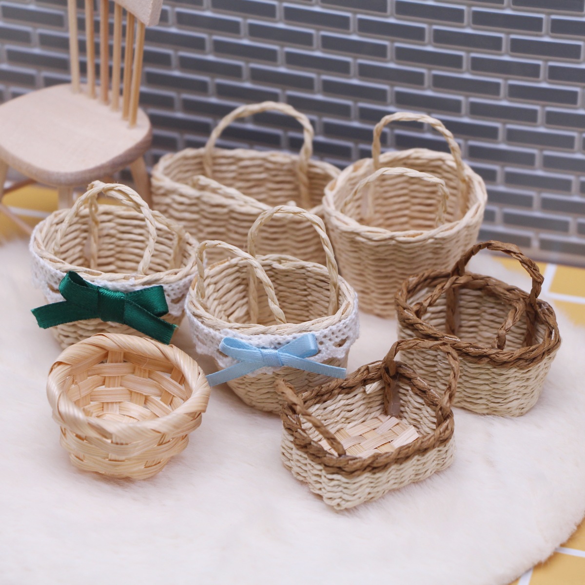 1 szt. Domek dla lalek ręcznie – Rattan Plant Basket recenzja i cena