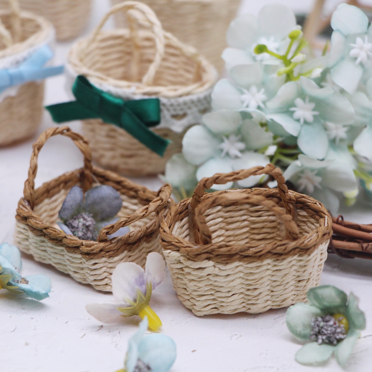 1 szt. Domek dla lalek ręcznie – Rattan Plant Basket recenzja i cena