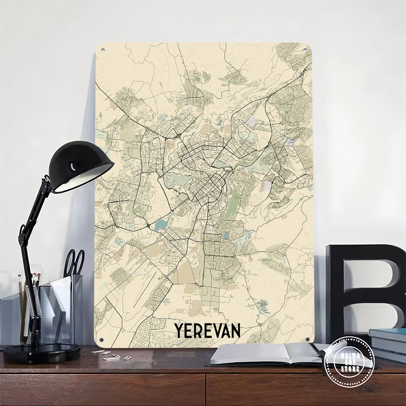 Mapa miasta Erevana, blaszany  – Home Decor Yerevan recenzja i cena