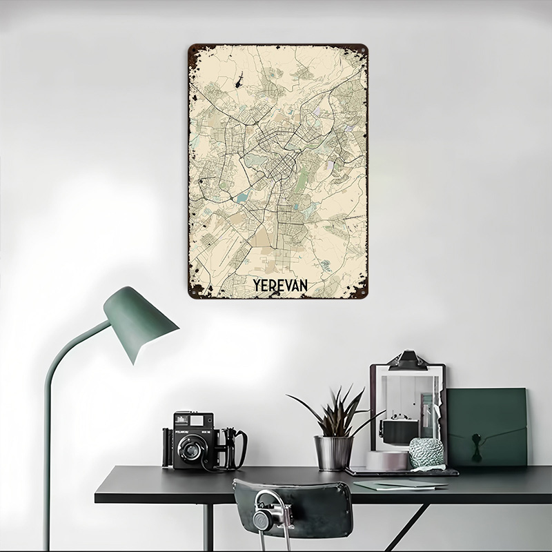 Mapa miasta Erevana, blaszany  – Home Decor Yerevan recenzja i cena