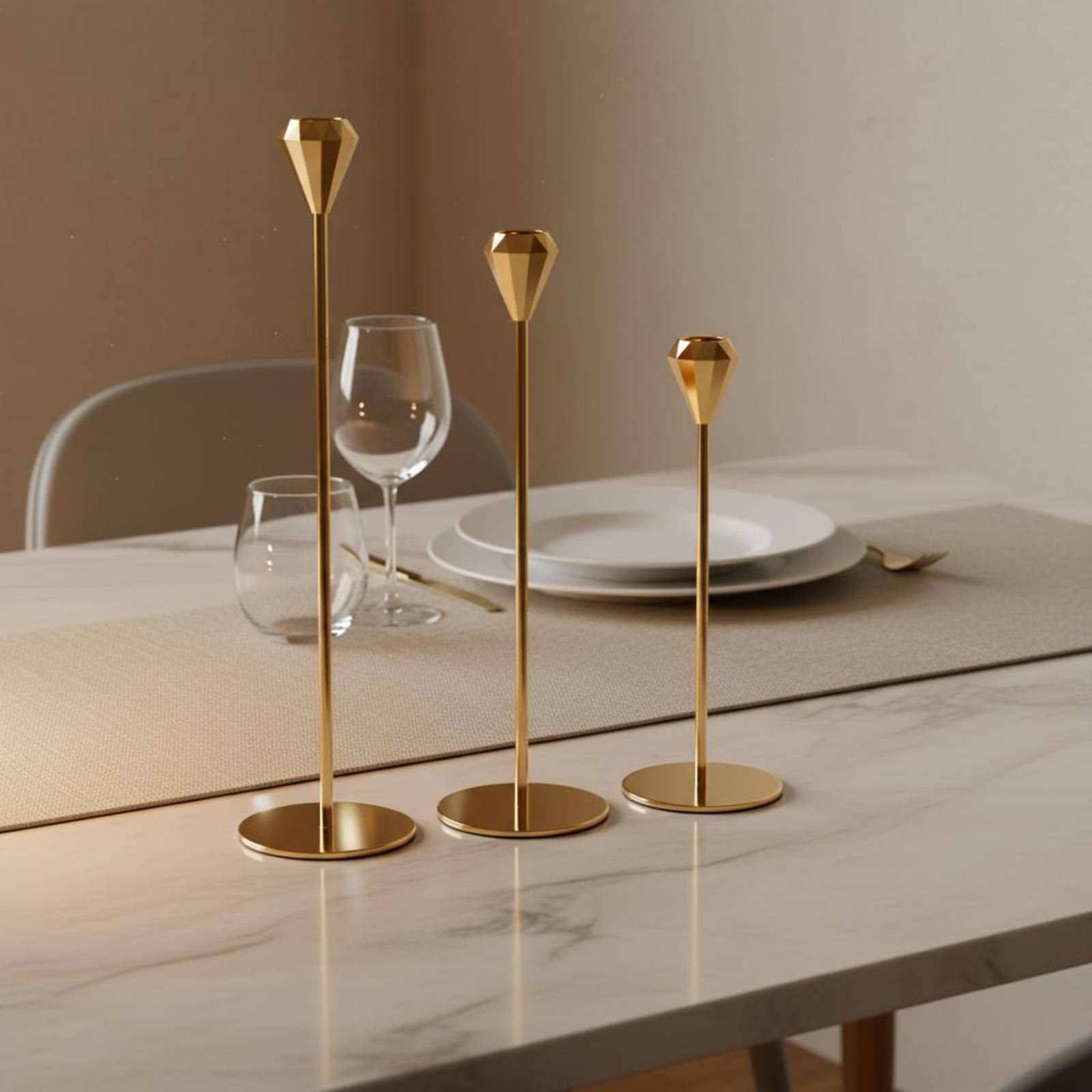 Zestaw 3 kryształowych świeczn – Home Decor Luxury recenzja i cena