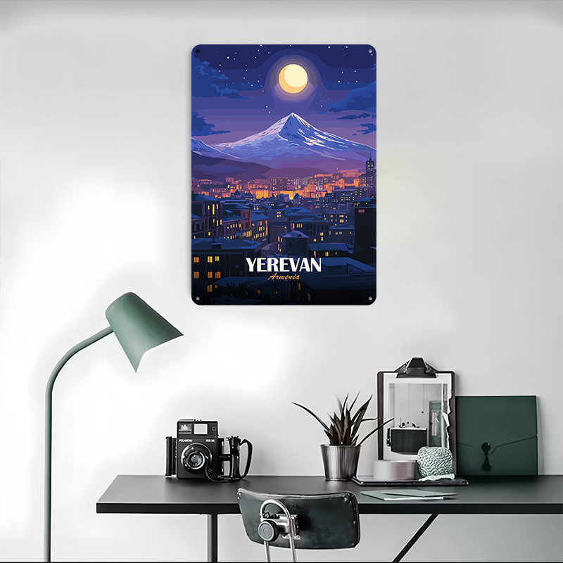 Metalowy plakat z widokiem noc – Home Decor Yerevan recenzja i cena