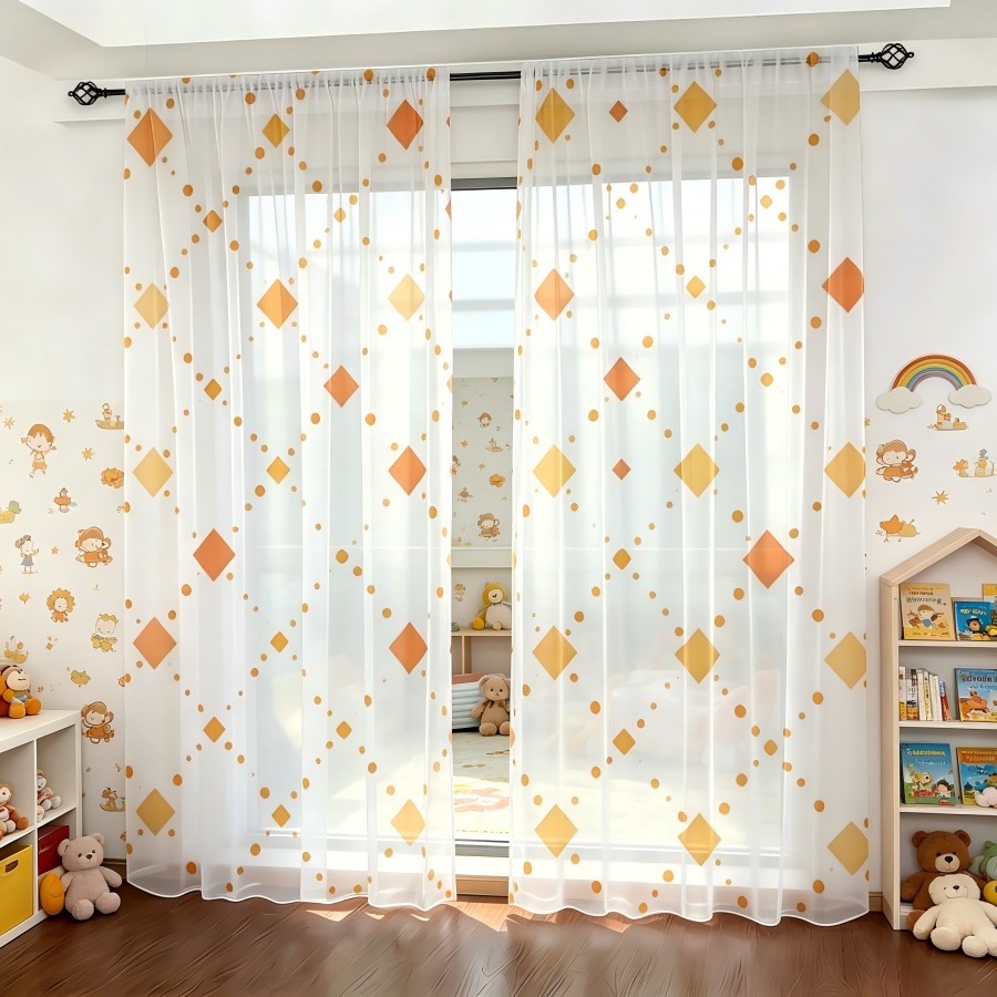 2 szt. Przezroczyste zasłony z – Home Decor Orange recenzja i cena