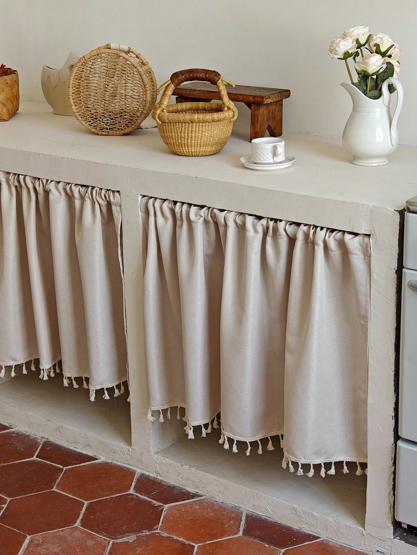 1 szt. Beżowa Krótka Zasłonka  – Home Decor Under 100 recenzja i cena