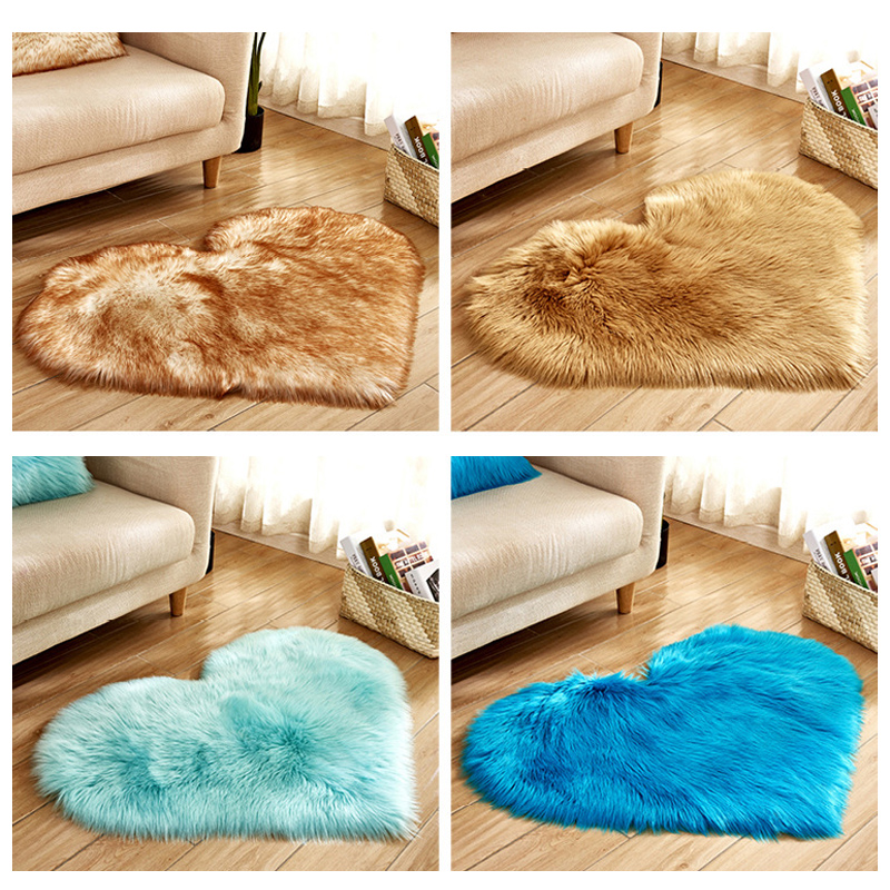 Furry Solid Color Heart Rug Be – Home Decor Under 100 recenzja i cena