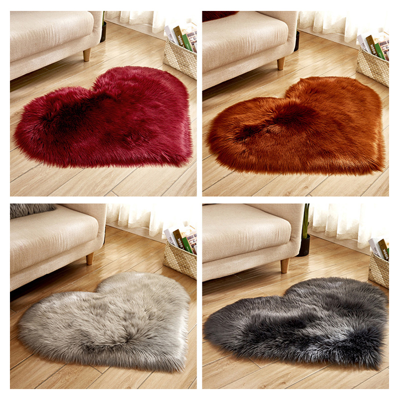 Furry Solid Color Heart Rug Be – Home Decor Under 100 recenzja i cena