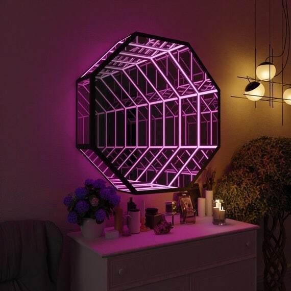 Ośmiokątne lustro nieskończono – Home Decor Mirror recenzja i cena